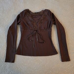 Lace Detail Long Sleeve Top
